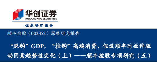 顺丰控股专项研究（五），“脱钩”GDP，“挂钩”高端消费，假设顺丰时效件驱动因素趋势性变化（上）