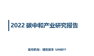 2022碳中和产业研究报告