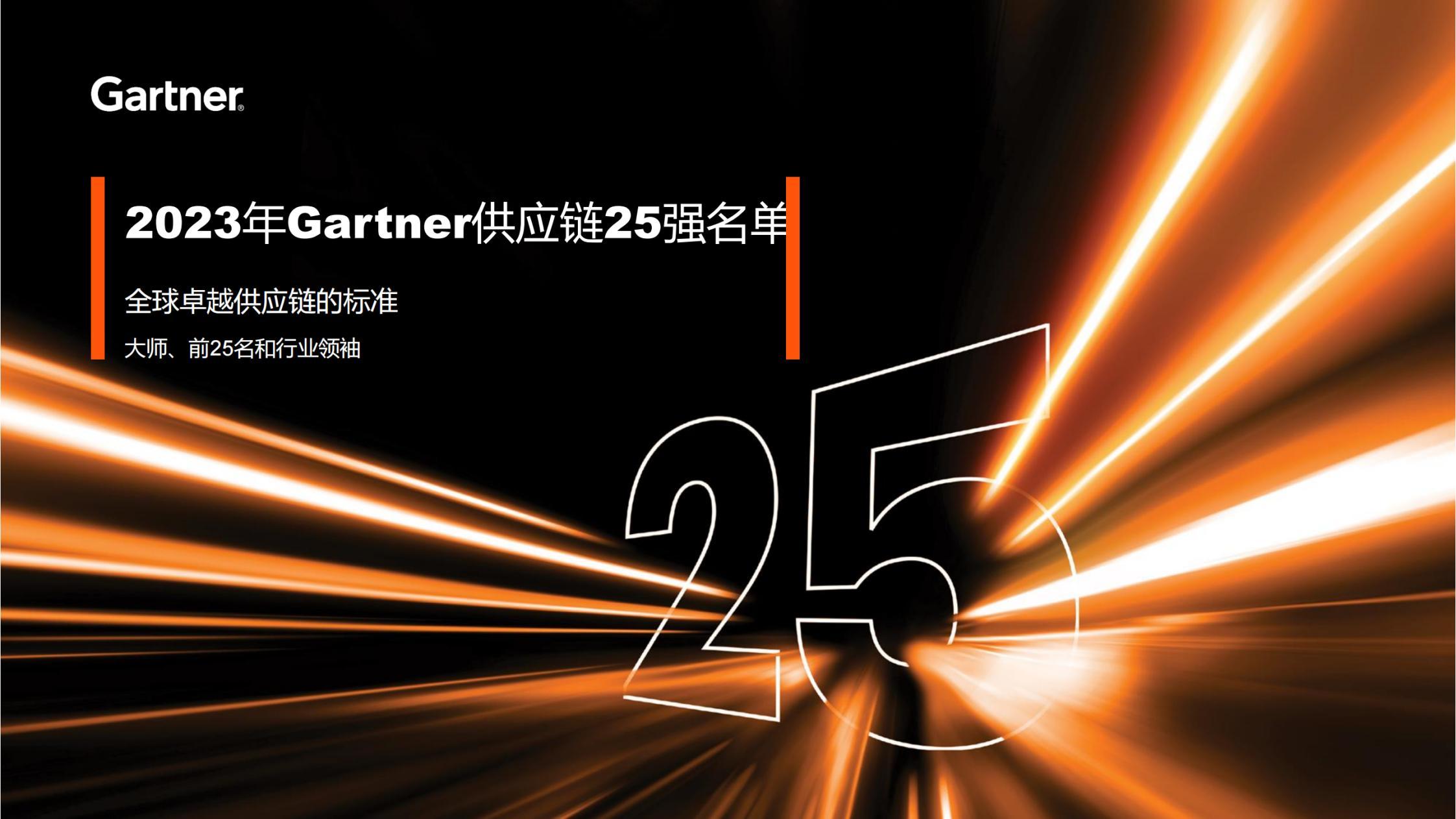 2023年Gartner供应链25强名单