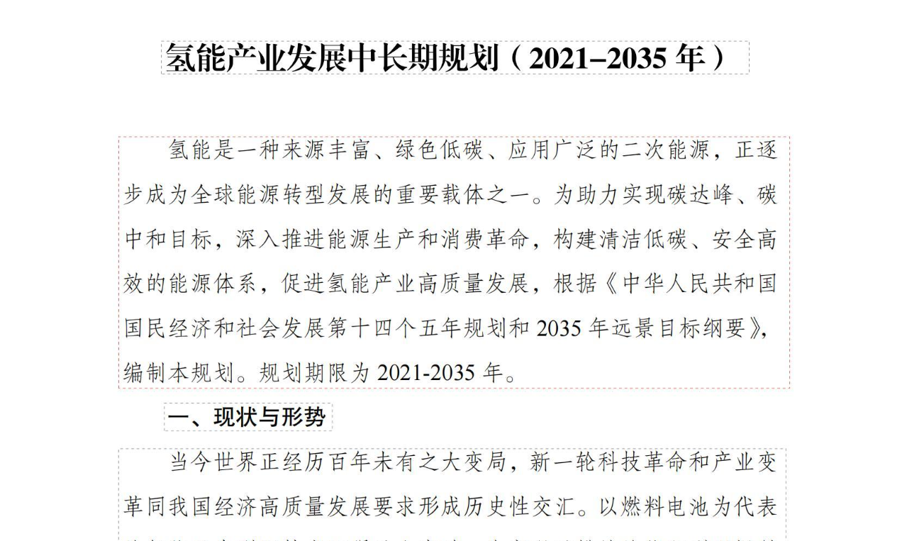 【政策】氢能产业发展中长期规划（2021-2035 年）