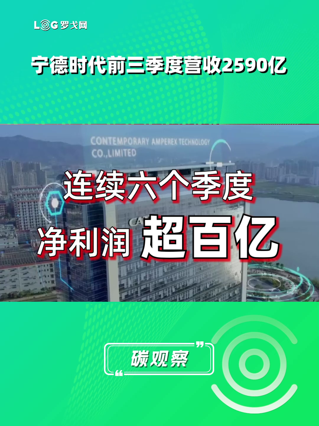 宁德时代前三季度营收2590亿