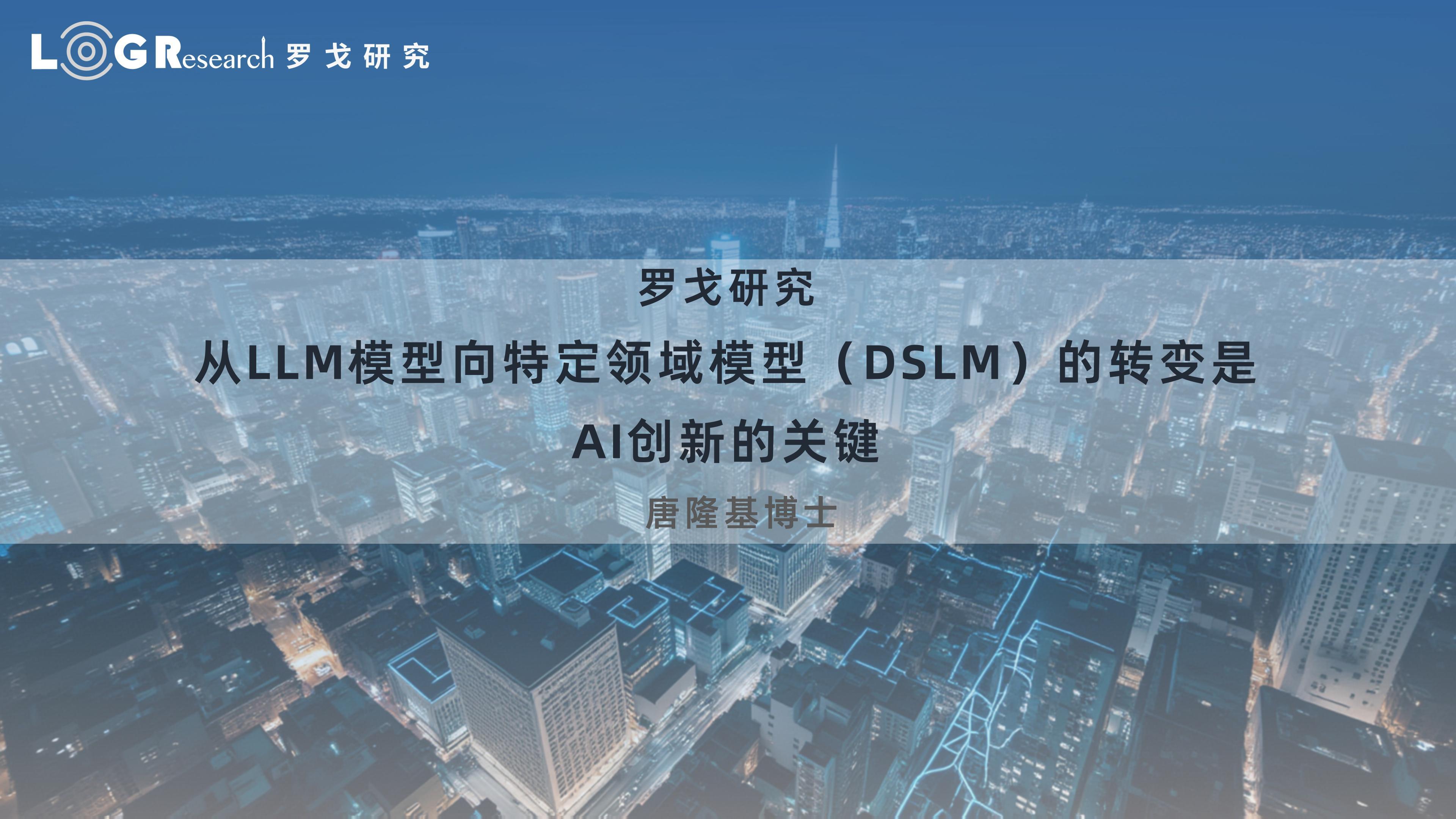 从LLM模型向特定领域模型（DSLM）的转变是AI创新的关键